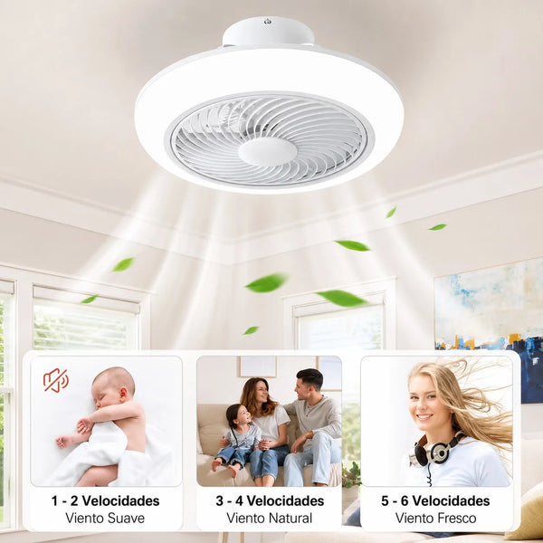 Ventilador de Techo Sankey con Luz LED — Silencioso y Moderno