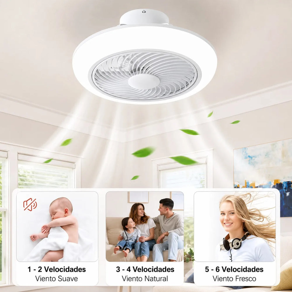 Ventilador de Techo Sankey con Luz LED — Silencioso y Moderno