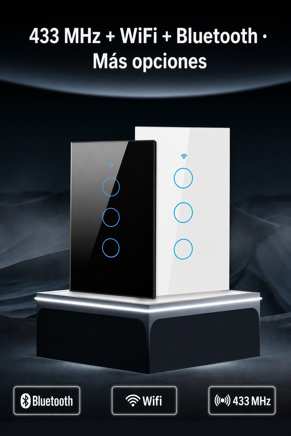 Interruptor Inteligente WiFi Doble — Táctil · Alexa y Google Home
